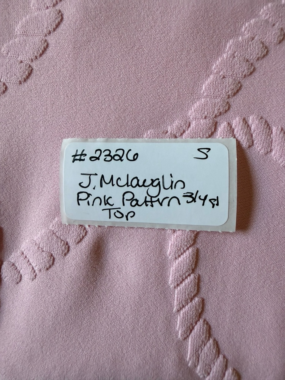 J Mclaughlin Pink Textured Rope-Pattern Top. Small - Picture 9 of 9